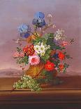 Still Life of Flowers on a Ledge-Johann Knapp-Stretched Canvas