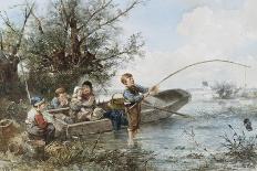 The Fishing Expedition-Johann Mari Henri Ten Kate-Framed Stretched Canvas