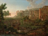 Capriccio View of the Ruins of Heidelberg Castle-Johann Martin Von Rohden-Framed Stretched Canvas