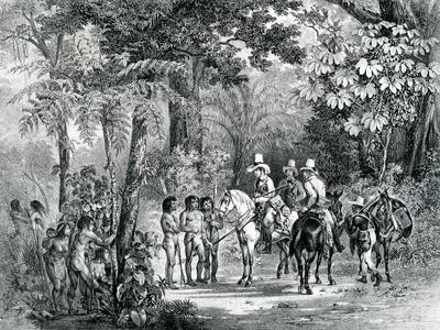 Meeting of the Indians with the European Explorers from 'Picturesque Voyage to Brazil', 1827-35