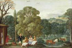 Abraham Entertaining the Three Angels-Johann Or Hans Konig-Stretched Canvas