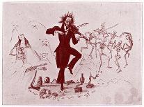 Franz Liszt being eaten by a critic - caricature-Johann Peter Lyser-Giclee Print