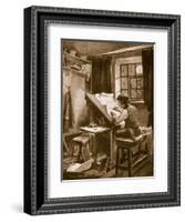 Johann Sebastian Bach Copying Out Music by Moonlight-null-Framed Giclee Print