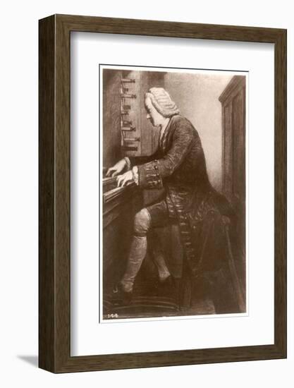 Johann Sebastian Bach German Organist and Composer at the Keyboard-null-Framed Photographic Print