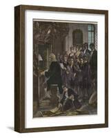 Johann Sebastian Bach Playing the Organ at the St. Thomas School-Stefano Bianchetti-Framed Premium Giclee Print