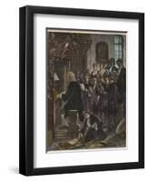 Johann Sebastian Bach Playing the Organ at the St. Thomas School-Stefano Bianchetti-Framed Giclee Print