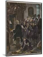 Johann Sebastian Bach Playing the Organ at the St. Thomas School-Stefano Bianchetti-Mounted Giclee Print