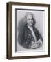 Johann Sebastian Bach with Manuscript of Three-Part Cannon-null-Framed Photographic Print