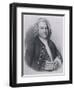 Johann Sebastian Bach with Manuscript of Three-Part Cannon-null-Framed Photographic Print