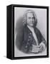 Johann Sebastian Bach with Manuscript of Three-Part Cannon-null-Framed Stretched Canvas