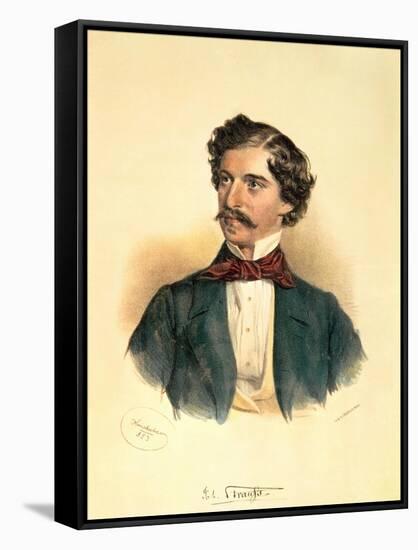 Johann Strauss the Elder-Josef Nikolaus Kriehuber-Framed Stretched Canvas