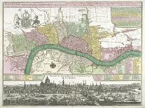 Map of Westminster, the City of London and Southwark, 1720-Johann Thomas Kraus-Framed Giclee Print