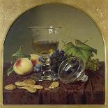 Still Life with a Glass of Champagne, 1855-Johann Wilhelm Preyer-Stretched Canvas
