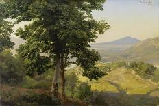 Italian Landscape - view to south from the Serpentera to the Alban Hills with the Monte Artemisio-Johann Wilhelm Schirmer-Giclee Print