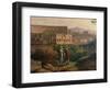 Johann Wolfgang Von Goethe (1749-1832) Visiting the Colosseum in Rome, circa 1790-Jacob-Philippe Hackert-Framed Giclee Print