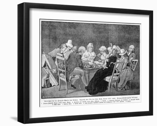 Johann Wolfgang Von Goethe German Writer with His Circle of Friends at Weimar-null-Framed Art Print