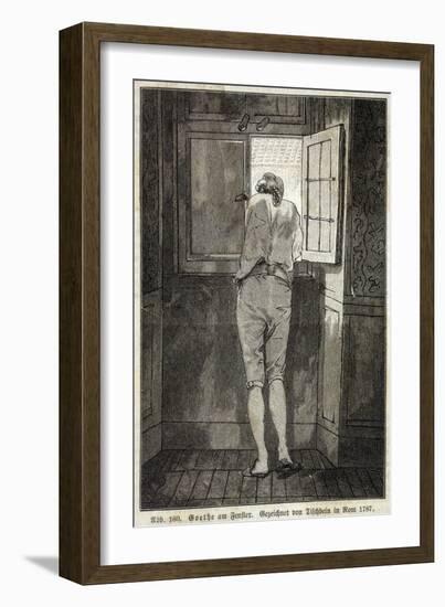 Johann Wolfgang Von Goethe in Rome in 1787 Looking out of the Window in a Relaxed Mood-null-Framed Photographic Print