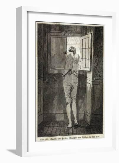 Johann Wolfgang Von Goethe in Rome in 1787 Looking out of the Window in a Relaxed Mood-null-Framed Photographic Print