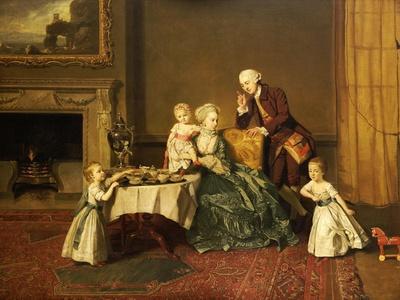Portrait of John, 14th and His Family in the Breakfast Room at Compton Verney