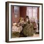 Johanne Wilde, the Artist's Wife, at Her Loom-Laurits Andersen Ring-Framed Giclee Print