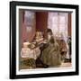 Johanne Wilde, the Artist's Wife, at Her Loom-Laurits Andersen Ring-Framed Giclee Print