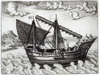 A Chinese Junk, illustration from 'His Discourse of Voyages into the East and West Indies'-Johannes Baptista van Doetechum-Framed Stretched Canvas