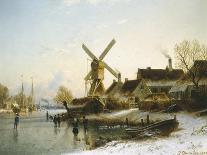 Village in Mid-Winter-Johannes Bartholomaus Duntze-Mounted Giclee Print