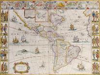 Early World Map 1630-Johannes Blaeu-Stretched Canvas