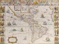 Early World Map 1630-Johannes Blaeu-Framed Stretched Canvas