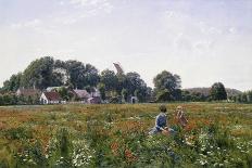 Gathering Wild Flowers-Johannes Boesen-Framed Stretched Canvas