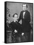 Johannes Brahms and Acquaintance Posing for Camera-null-Framed Stretched Canvas