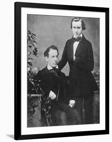 Johannes Brahms and Acquaintance Posing for Camera-null-Framed Photographic Print