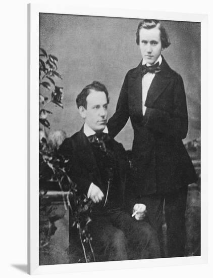 Johannes Brahms and Acquaintance Posing for Camera-null-Framed Photographic Print