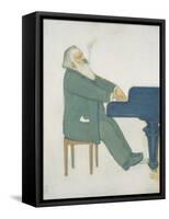 Johannes Brahms at the Piano-Willy von Beckerath-Framed Stretched Canvas