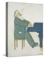 Johannes Brahms at the Piano-Willy von Beckerath-Stretched Canvas