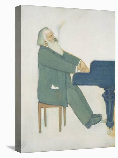 Johannes Brahms at the Piano-Willy von Beckerath-Stretched Canvas