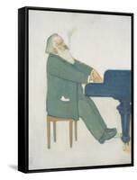 Johannes Brahms at the Piano-Willy von Beckerath-Framed Stretched Canvas