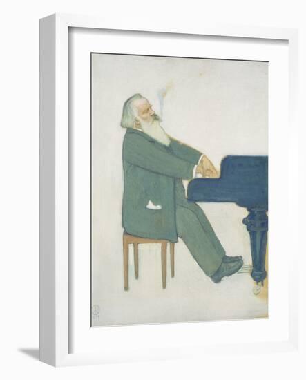 Johannes Brahms at the Piano-Willy von Beckerath-Framed Premium Giclee Print