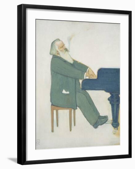 Johannes Brahms at the Piano-Willy von Beckerath-Framed Giclee Print