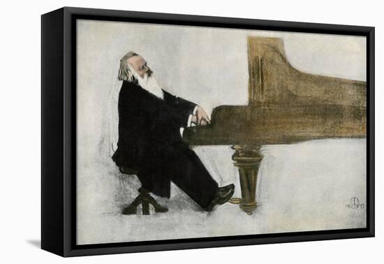 Johannes Brahms at the Piano-null-Framed Stretched Canvas