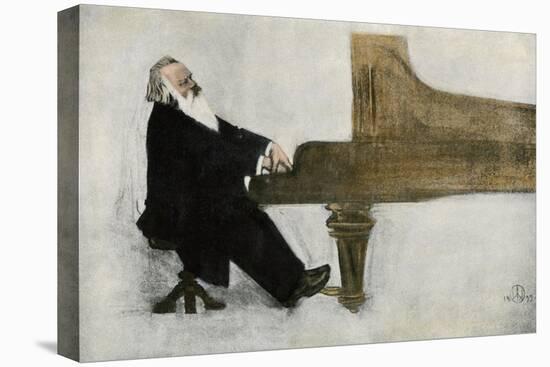 Johannes Brahms at the Piano-null-Stretched Canvas