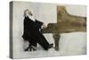 Johannes Brahms at the Piano-null-Stretched Canvas