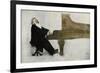 Johannes Brahms at the Piano-null-Framed Giclee Print