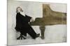 Johannes Brahms at the Piano-null-Mounted Giclee Print