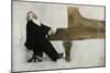Johannes Brahms at the Piano-null-Mounted Giclee Print
