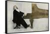 Johannes Brahms at the Piano-null-Framed Stretched Canvas