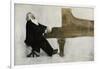 Johannes Brahms at the Piano-null-Framed Giclee Print