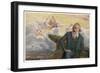 Johannes Brahms German Musician Composing His Symphony No. 1-R. Ronopa-Framed Art Print