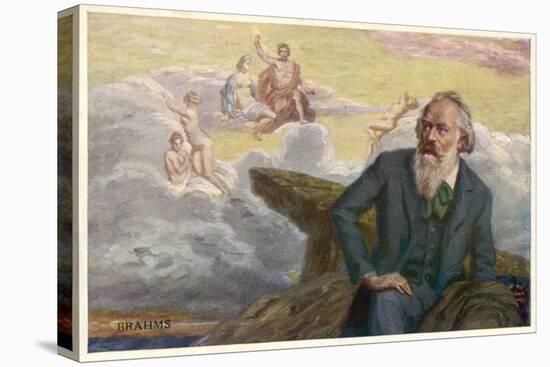 Johannes Brahms German Musician Composing His Symphony No. 1-R. Ronopa-Stretched Canvas