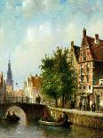 Figures on a Canal, Amsterdam-Johannes Franciscus Spohler-Stretched Canvas
